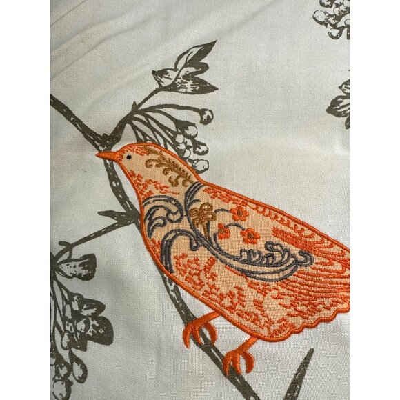 Set Of 2 Vintage Bird Embroidered Throw Pillows Nature-Themed - Picture 4 of 15